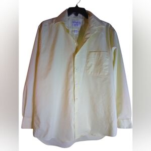Saddlebred Easy Care Stretch Mens Butter Yellow Button Down Shirt Size M Work